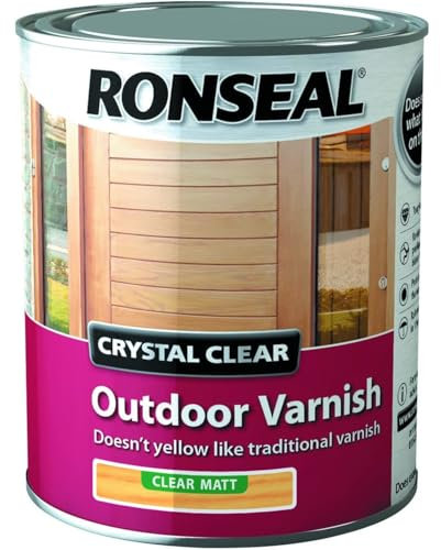 AMK® Ronseal Crystal Clear Outdoor Exterior Wood Varnish 750ml Matt No Yellowing Lasting Protection Resists Cracking Peeling and Blistering Enhances Natural Colour