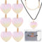 Beebeecraft 1 Box 15 Sets Puffy Heart Choker Necklace Valentines Heart Pendant Small Glass with Black Cord Chunky Y2K Trendy Champagne Yellow Pendant for Jewelry Making Charms Necklace Women Crafts