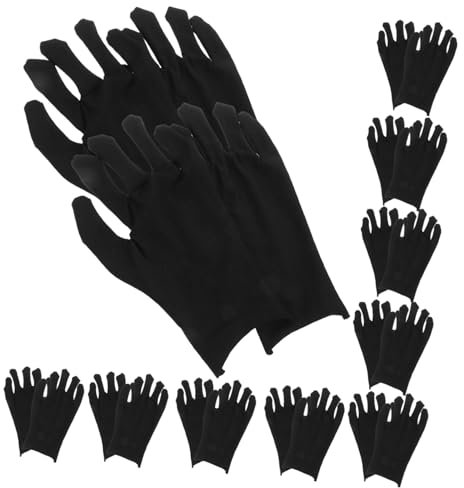 Gatuida 12paare Baumwollhandschuhe Arbeitsschutzhandschuhe Arbeitshandschuhe Handhandschuhe Bequeme Handschuhe Sicherheitshandschuhe Schwarz