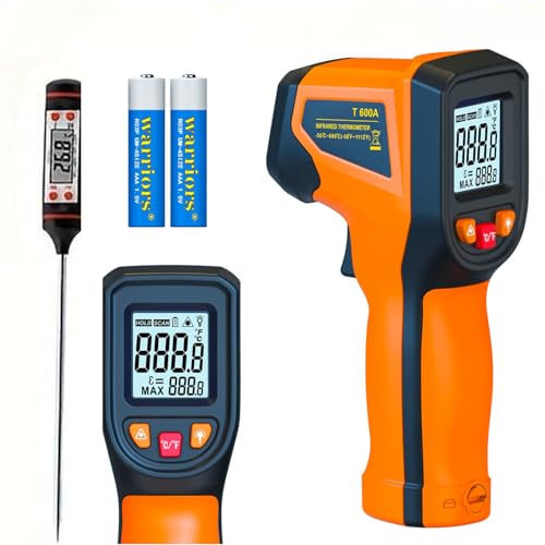 Infrarot Thermometer, Digital Laser Temperaturmessgerät -58°F~1112°F (-50°C~600°C) IR Temperaturpistole (Nicht für Menschen) Ideal für Kochen, braten, küche, Barbecue, fleisch, zucker, Gefrierschrank