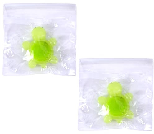2stk im Dunkeln Leuchtendes Quetschspielzeug in Schildkrötenform, Langsam Aufsteigend Kawaii Stress Fidget Squishy Turtle Toys Taba Soft Sensory Mochi Toy für Kinder Erwachsene (Grün)