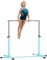 HOMCOM Height Adjustable Gymnastics Horizontal Bar For Kids Home Gym Training Children Junior Kip High Bar Fitness, Light Blue