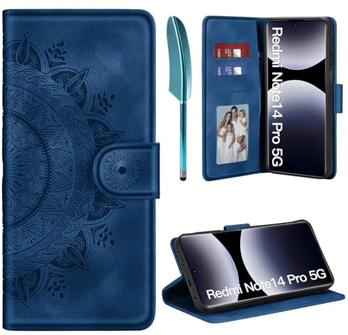 ivencase für Xiaomi Redmi Note 14 Pro 5G Hülle, Dunkelblau