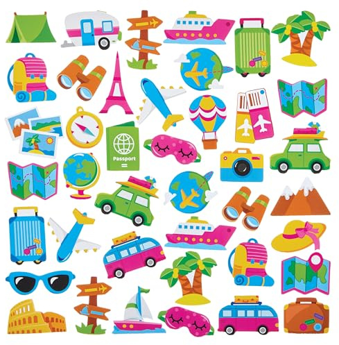 Baker Ross FN424 Summer Holiday Foam Stickers - Pack of 150, Stickers for Kids Arts and Crafts