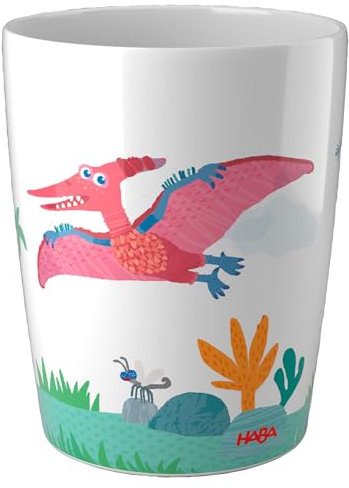 HABA Kinderbecher Dinosaurier – Stabiler Melamin-Becher – Spülmaschinengeeignet – Kindgerechte Größe – Für Dino-Fans ab 12 Monaten – 2012443005