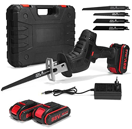 Scie Sur Table, 88V 3000Rpm scie alternative électrique sans fil vitesse Variable métal bois métal PVC tuyau outil de coupe scie électrique outil électrique(88V 1 Batery)