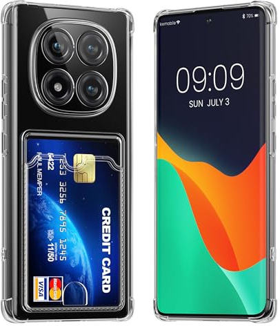 kwmobile Hülle mit Kartenfach kompatibel mit Xiaomi Redmi Note 14 Pro 5G / Redmi Note 14 Pro Plus 5G / Poco X7
