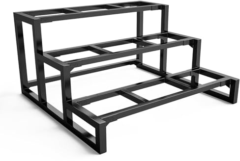3 gradini Longherone Treppenholm, scale in legno telaio zincato per patio, facile da montare, per patio, terrazza o accesso al giardino