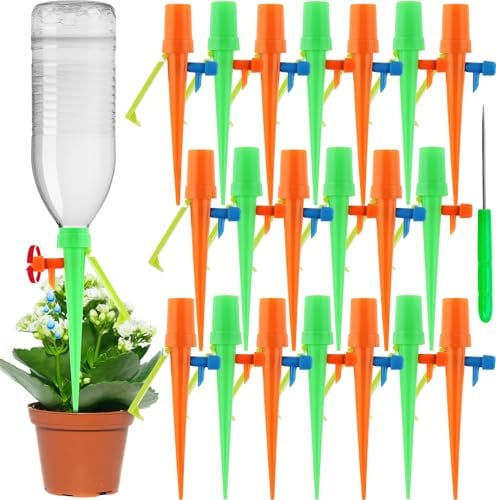 BARAKYEG Irrigazione Automatica per Piante,21 Pezzi annaffiatoio automatico,irrigazione a goccia per vasi Regolabile Irrigazione a Goccia con Valvola di Controllo per Interni Esterni Giardino