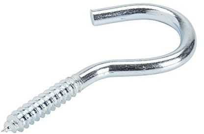 Fort Fasteners Steel Screw Hook 100mm x 7.3mm BZP Pack of 6
