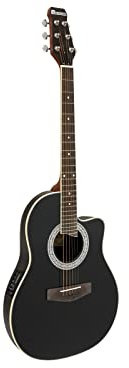 DIMAVERY RB-300 Rounded back, schwarz | Akustische Gitarre mit Piezo-Tonabnehmer