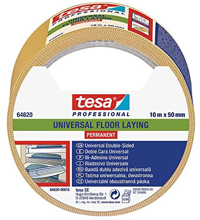 tesa 64620 50 mm x 10 m transparentes doppelseitiges Klebeband, 50 mm x 10 m Univ.