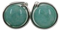 Ohrstecker Edelstein Amazonit mint versilbert