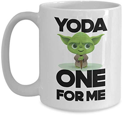 Yoda One For Me Kaffeetasse mit Aufschrift Youre The One Parodie, Keramik, 28 oder 425 ml, Weiß