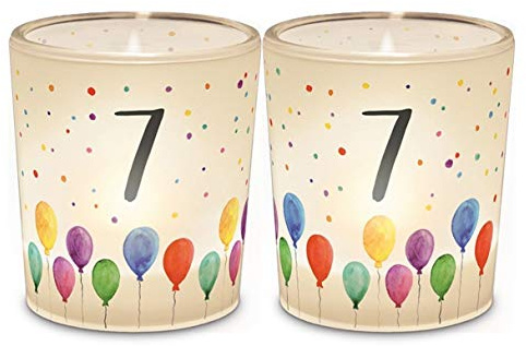 Licht + Teelicht D6H6 Geburtstag Zahl 7