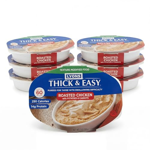 Thick & Easy Purees Puree 60748 ml Tablett Brathähnchen mit Kartoffeln/Karotten, gebrauchsfertiges Püree, 60748 – 7 Stück