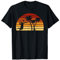 Retro Volleyballspieler Geschenkideen Vintage Sonne Volleyball T-Shirt für Herren S Schwarz Klassisch geschnitten Halbarm Crew-Ausschnitt S