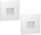 ledscom.de 2 Stück LED Treppenlicht/Wandeinbauleuchte FOW für innen und außen, Downlight, eckig, 85 x 85mm, warmweiß
