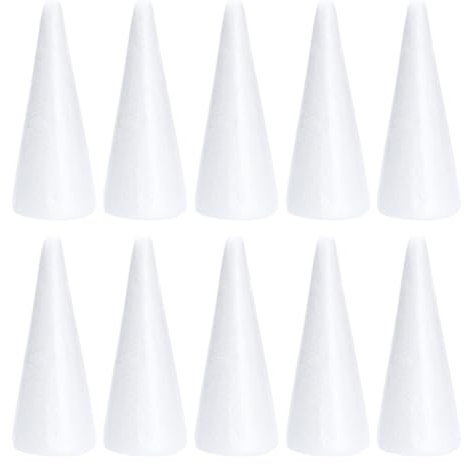10 Stücke Styropor Kegelform Bastel Styropor Form 18,5CM Fester Künstlicher Weihnachtsbaum Basteln Material DIY Handwerk Blumenarrangement Christbaumschmuck Weihnachten Party Dekoration