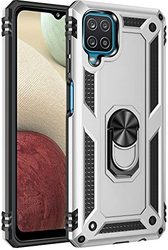BestST Coque pour Samsung Galaxy A12 5G + 9D Verre trempé, Silicone Souple et PC Dur Coque [Slim Armor] Protection Résistante, Anti-Choc, Anti-Rayure, Etui Housse avec Support Kickstand
