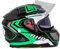 BHR Casco Integrale Moto con Doppia Visiera 813 RACE | Casco Moto Integrale Omologato ECE con Visiera Parasole | Casco Moto Uomo/Donna | GREEN LINE | M