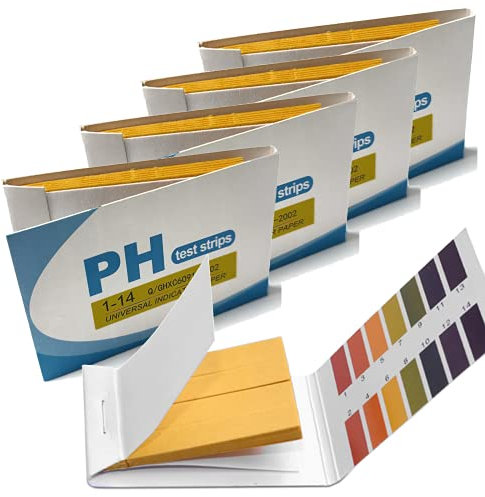 400x ph Teststreifen Testpapier Lackmuspapier ph-Wertebereich 1-14 mit Farbvergleichsskala (5x 80er Pack)