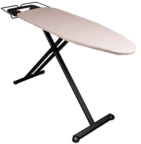 Table à repasser ultra légère pliable LICHT en aluminium 125x40 H92cm avec repose fer et repose centrale vapeur et roulette