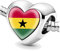Bon4azuré Perlen für Armbänder Ghana Flagge Silber Charms für Frauen Perle Schmuck Geschenke für Mädchen