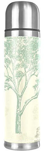 Vintage Tree Thermosflasche, vakuumisoliert, kompakt, Edelstahl, für Kaffee, Reisen, 500 ml