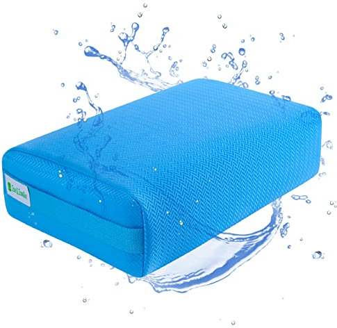 Joe&JoseRin Hot Tub Booster Seat Cushion with Non-Slip Micro Dot Bottom and Weighted, Bathroom Massage Hot Tub Accessories for Indoor or Outdoor, Quick Dry Hot Tub Pillow with Washable Mesh Cover