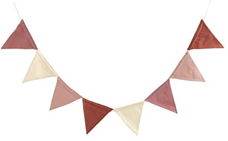 Sebra Wimpel - Blossom pink - Doppelseitige Girlande - Rechteckig - Baumwolle - Rosa