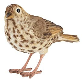 Rivanto® Vogelfigur Singdrossel, authentische Tierfigur aus Kunststoff, ca. 11 cm, Gartendekoration