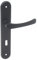 Aqbau® Set de poignées de porte avec plaque longue - Noir - Poignée de porte - Poignée de porte - Ferrure de porte (BB Buntbart)