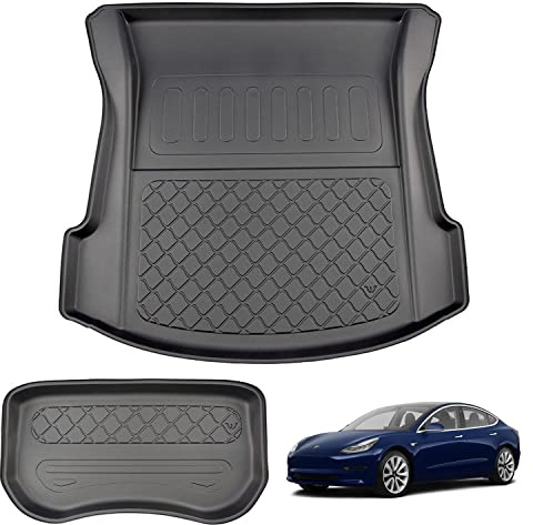 NOMAD Tesla Model 3 (2020+) Boot Liner | Premium Tailored Fit Car Floor Mat Protector Easy Install Non Slip Thermoplastic Waterproof Dog & Pet Friendly Raised Edges