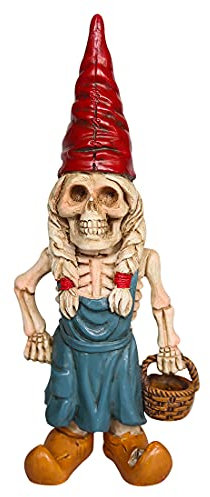 nezababycos Skelett Gartenzwerg Statuen Halloween Dekoration Gruselige Zombie Totenkopf Figuren Skulptur für Hof Rasen Terrasse Outdoor Indoor Weihnachten Ornamente Harz (weiblich)