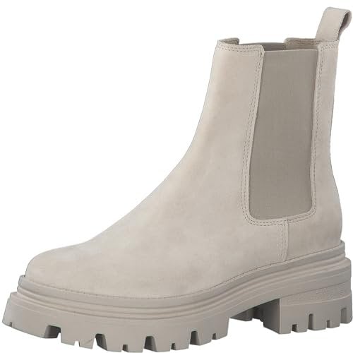 Tamaris Damen Chelsea Boots Leder Blockabsatz; ANTELOPE/braun; 42 EU