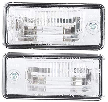 Qiilu Pair of License Plate Light 8E0807430A 8E0807430B Fit for A4 A5 A6 C6 D3 Q7 RS4 8e0807430b light bulb place 2001 2012 for