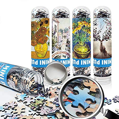 Puzzle 4 Pack (150 Teile pro Pack) Mini-Reagenzglas Puzzle Tragbar Puzzle Erwachsene 15x10 cm Jigsaw Puzzle Kinder Lustiges Puzzle Spiel Jungen und Mädchen Reisen Mini Spielzeug