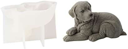 Xidmold 3D Dog Silicone Mould for Candle, Soap, Chocolate, Candy, Cake Decor, Soy Wax, Polymer Clay, Plaster, Resin Art (Dog E)