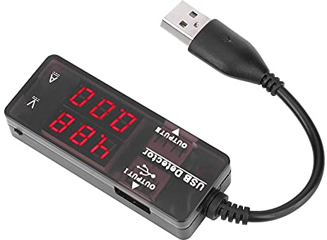 USB Multimeter, YB26VA Dual Display USB Detector Voltmeter Ammeter Voltage Current Meter Battery Capacity Tester (monochrome)