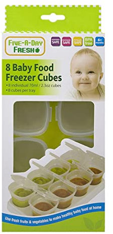 8 Baby Food Freezer Cubes Weaning Pots Fruit Veg Puree Storage Containers 70ml BPA Free Microwave Safe