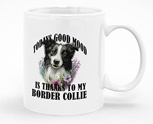Border Collie Dog Mug - 11oz Ceramic Mug with Watercolor Dog Art and Quote - Perfect for Border Collie Lovers
