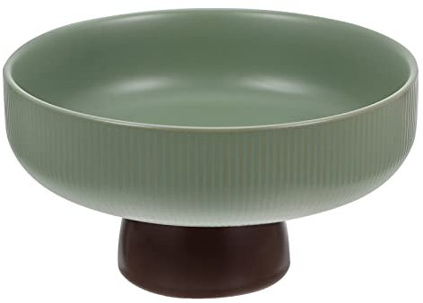PAREKS Home Decor Home Decor Footed Ceramic Bowl Vintage Porcelain Pedestals Bowl Decorative Centerpiece Bowl Round Serving Plate for Dried Fruit Candy Snacks Nuts Grey Vintage Decor Vintage Decor