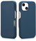 Mobiskin Hülle für iPhone 15 (6,1 Zoll), Handyhülle mit Leder, Case kompatibel mit MagSafe, Schutzhülle, Handy-Tasche, Slim Cover, dünn, Blau
