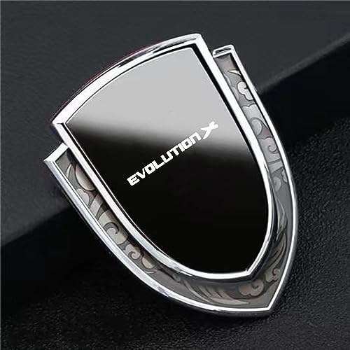 PartyUnix 3D Metall Embleme Sticker Auto Körper KofferraumtüR Chrom Abzeichen Dekoration für Mitsubishi Evolution X Lancer EVO ufkleber Logo,B