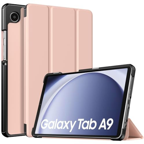 TiMOVO Funda para Samsung Galaxy Tab A9 8,7 Pulgadas 2023 Tablet, Funda Delgada Ligera con Base Rígida para Samsung Galaxy Tab A9 8,7'' SM-X110/X115/X117, Soporte Triángulo Ajustable, Rosa