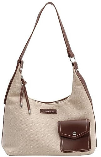 RTGGSEL Damen Handtasche mit kontrastfarbenen Karomuster, gestreift, Schultertasche, Schultertasche, Handtasche, Clutch, Hobo-Tasche, Canvas Brown, Trendy Retro