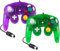 Hovlian 2 Pack NGC Controllers,Classic Wired Controller for Wii Game cube Console(Clear Purple and Green)