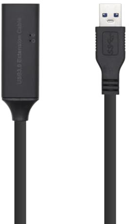 CABLEPELADO Cable Alargador USB 3.0 Super Speed, Cable Extensor USB Tipo A Macho Hembra, Alta Velocidad 5Gbps para Impresora,Ratón,Teclado,Hub,Pendrive,Mando de PS, HDD,Ordenador, Negro, 5 Metros