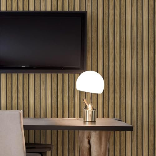 JOLIHOME Papier Peint Autocollant Effet Clôture en Bois Marron Jaunâtre à Décoller et Coller Rouleaux de Film Vinyle Imperméable et Résistant à L'huile pour Armoire de Cuisine 44,5x500cm